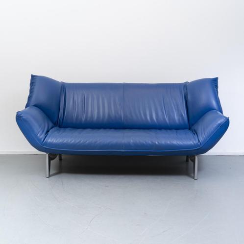 1x Leolux Tango 3 zits bank Blauw leder 203-223 cm, Huis en Inrichting, Woonaccessoires | Overige, Zo goed als nieuw, Ophalen of Verzenden