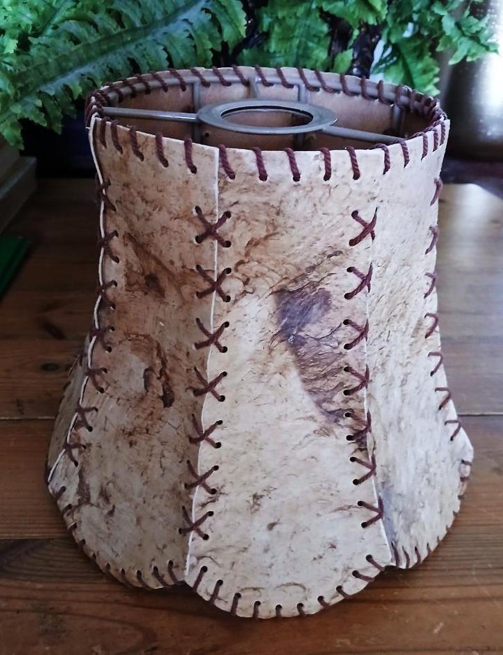 Vintage lampenkap leer varkensleer retro, Verzamelen, Retro, Huis en Inrichting, Ophalen of Verzenden