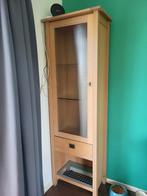 Eiken vitrinekast, Huis en Inrichting, Kasten | Vitrinekasten, Ophalen, Eikenhout, 50 tot 100 cm, Zo goed als nieuw