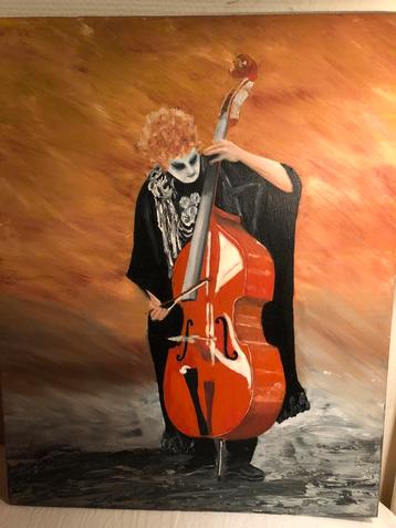 Cellist Schilderij - Magisch Realisme Bert de Wit beschikbaar voor biedingen