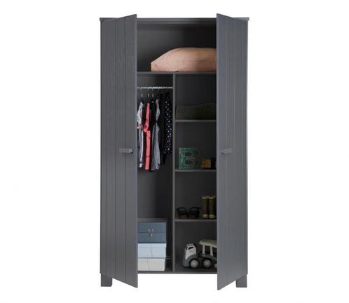 WOOOD Dennis hang-legkast geborsteld grenen grijs *SPOED*, Huis en Inrichting, Kasten | Kledingkasten, Gebruikt, 200 cm of meer