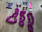 Brillen, stropdas, haarband + veer en slingers voor carnaval, Ophalen of Verzenden, Zo goed als nieuw, Carnaval, Accessoires