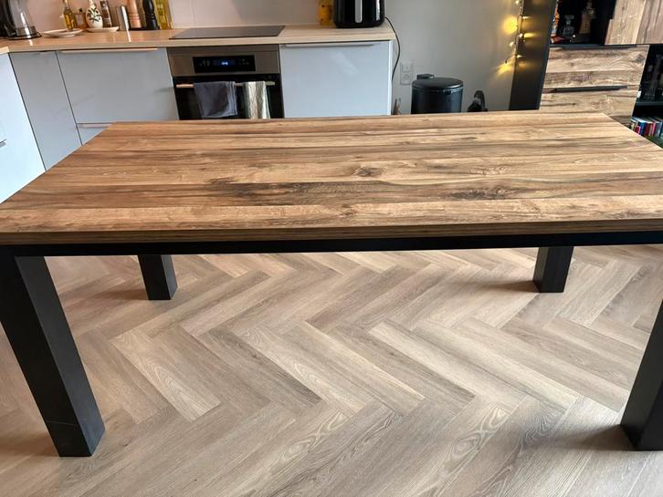 Tafel houtlook, Huis en Inrichting, Tafels | Eettafels, Gebruikt, 50 tot 100 cm, 150 tot 200 cm, Rechthoekig, Ophalen
