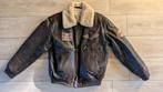 Jake*s leather pilot jacket, Kleding | Heren, Jassen | Winter, Ophalen of Verzenden, Gedragen, Maat 52/54 (L), Bruin
