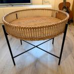 Xenos Bamboe Bijzettafel met Tray (rotan) 60x49cm, Overige materialen, Rond, 55 tot 75 cm, Zo goed als nieuw