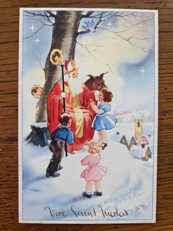 Sinterklaaskaart, Sint Nicolaas, jaren '50 beschikbaar voor biedingen