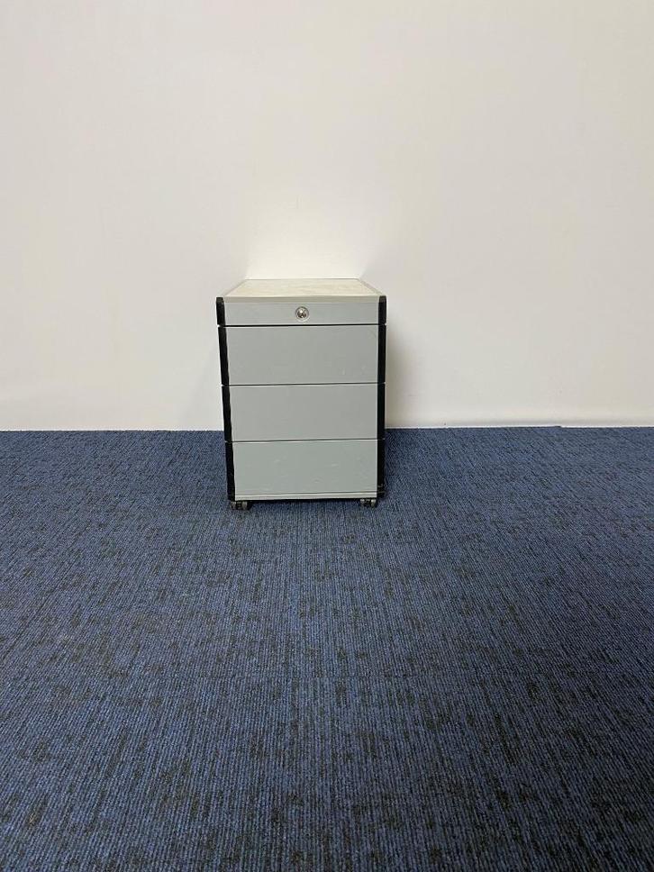 1 x Ladeblok Gispen, aluminium, pennenlade & 3 lades, Huis en Inrichting, Kasten | Ladekasten, Gebruikt, Minder dan 100 cm, Minder dan 50 cm