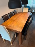 Te koop nette teakhouten tafel, Huis en Inrichting, Tafels | Eettafels, 200 cm of meer, Zo goed als nieuw, Rechthoekig, 50 tot 100 cm