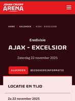 Ajax excelsior ticket, Tickets en Kaartjes, Eén persoon
