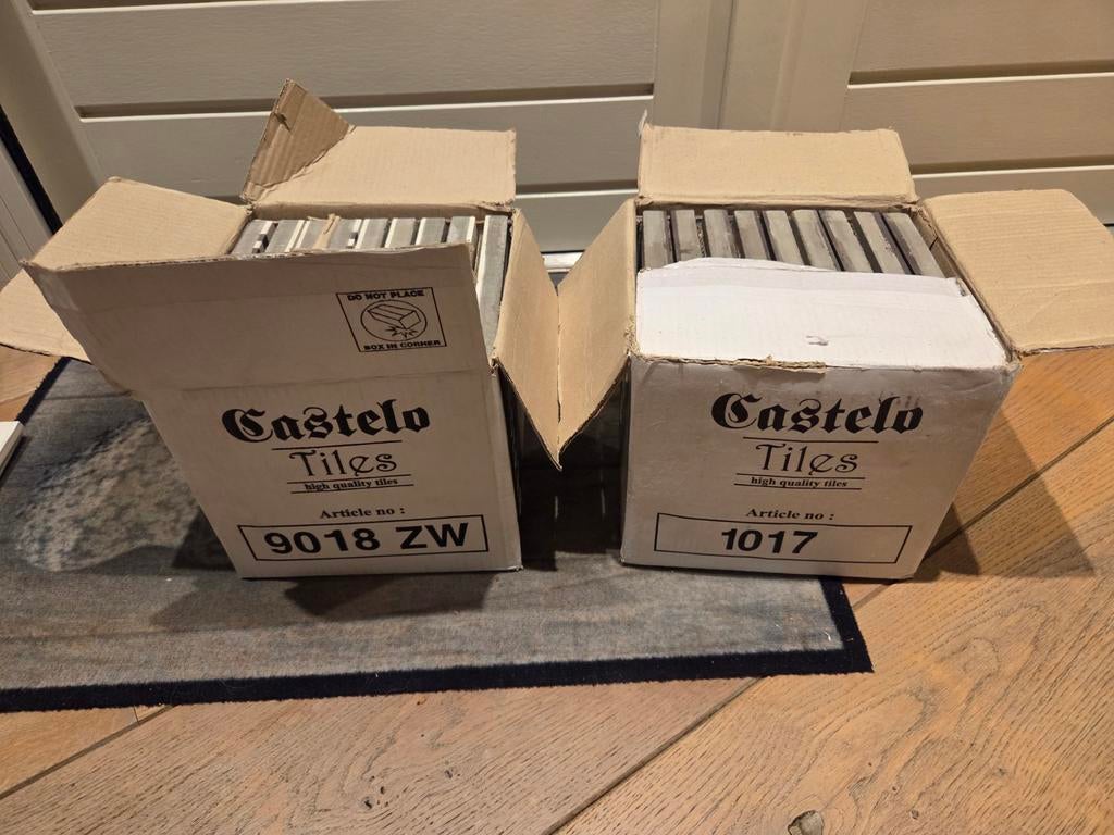 Castelo Tegels Wit & Zwart - 19 Stuks, Ophalen, Keramiek, Nieuw, Minder dan 20 cm