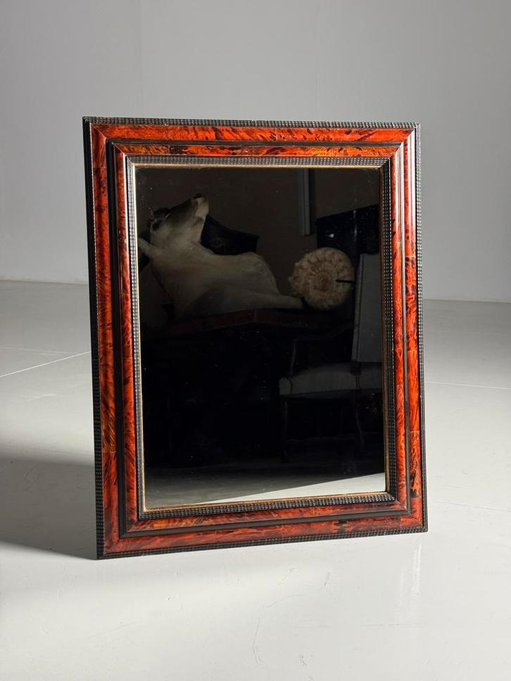 Tortoise shell ripple frame spiegel, Huis en Inrichting, Woonaccessoires | Spiegels, Zo goed als nieuw, Minder dan 50 cm, Minder dan 100 cm