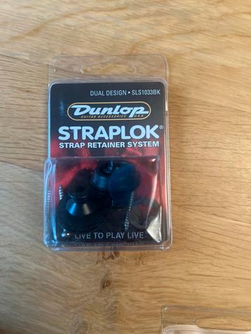 2 sets Dunlop Straplocks chrome en zwart beschikbaar voor biedingen