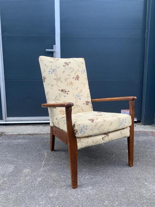 Parker Knoll Model PK 773/4 fauteuil in gobelin meubelstof., Huis en Inrichting, Fauteuils, Gebruikt, Hout, Metaal, Stof, 50 tot 75 cm