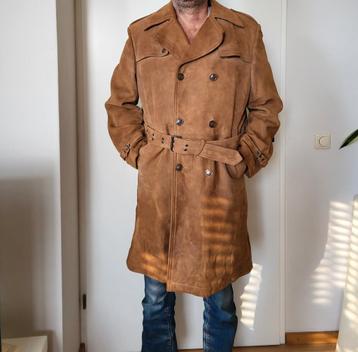 Vintage Heren Jas - Bruin Suède Trenchcoat beschikbaar voor biedingen