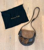 Croco bruin leer/suède crossbody/schouder tas met Kwastjes, Ophalen of Verzenden, Zo goed als nieuw, Bruin, Schoudertasje