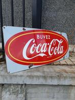 Jaren 70 coca cola  emaille bord, Verzamelen, Ophalen, Gebruikt, Reclamebord