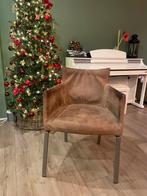 6 Comfortabele bruine eetkamerstoelen, Huis en Inrichting, Stoelen, Ophalen, Gebruikt, Bruin, Metaal