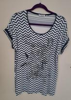 Dames T-shirt Wit/Blauw, Fashion, Blauw, Maat 42/44 (L), Ophalen of Verzenden