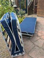 Stretcher 2x, Huis en Inrichting, Klapbaar, Verstelbaar, Eenpersoons, Blauw