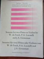 Sonatas for two Flutes or Violins by Fesch, Locatelli, Grone, Gebruikt, Klassiek, Ophalen of Verzenden, Dwarsfluit of Piccolo