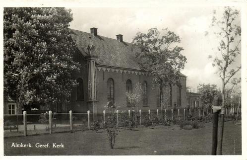 Almkerk. Geref. Kerk - 1958 gelopen, Verzamelen, Ansichtkaarten | Nederland, Ongelopen, Overijssel, 1940 tot 1960, Ophalen of Verzenden