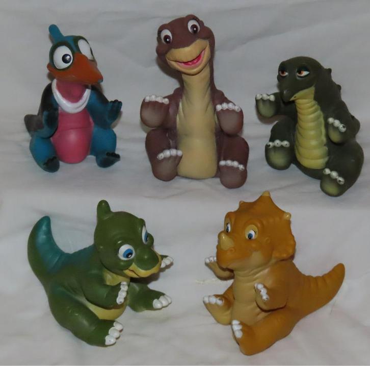 5 Vintage Pizza Hut dinosaurs handpoppen 1988, Verzamelen, Film en Tv, Gebruikt, Tv, Overige typen, Verzenden