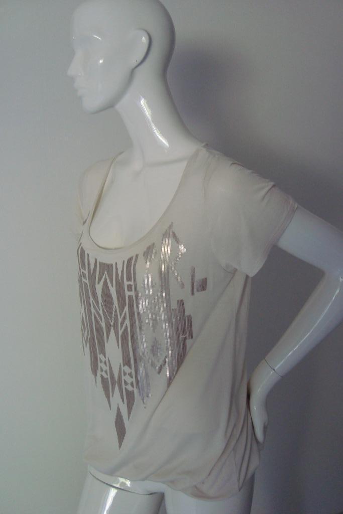 GLITTER OP SHIRT VAN EXPRESSO MT XXL, Kleding | Dames, T-shirts, Zo goed als nieuw, Maat 46/48 (XL) of groter, Beige, Korte mouw