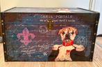 Kist met afbeelding van hond van schilder Thierry Poncelet, Ophalen, Overige materialen, Minder dan 50 cm, Gebruikt