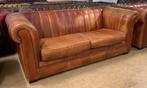 Prachtige Chesterfield Bank 3 Zits Cognac Bruin., Gebruikt, Chesterfield, Driepersoons, Ophalen of Verzenden