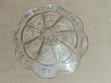 Vintage Costa Boda glas geslepen gebaksschaal Ø30 cm beschikbaar voor biedingen