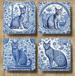 Abessijn Delfts Blauwe onderzetters, Ophalen of Verzenden, Nieuw, Glas of Kopje