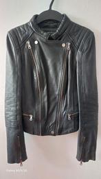 Zara Trafaluc black leather biker jacket S, Zara, Gedragen, Ophalen of Verzenden, Maat 36 (S)