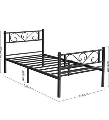 Metalen Bedframe, Past Op Matras 90 x 190 cm nieuw beschikbaar voor biedingen