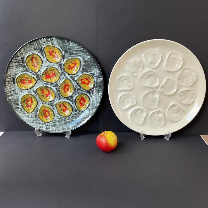 Oesterbord, heel groot, 2 grote presenteerschalen, jaren 60, Antiek en Kunst, Antiek | Keramiek en Aardewerk, Verzenden