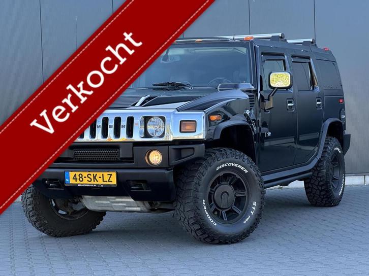 Hummer H2 6.0 V8 Zeer Netjes - Zwart Leder - Schuifdak - DVD, Auto's, Hummer, Bedrijf, Lease, H2, 4x4, Airbags, Airconditioning