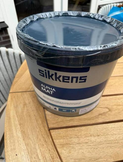Nieuw: Sikkens Alpha Mat muurverf in 9010, Doe-het-zelf en Verbouw, Verf, Beits en Lak, Nieuw, Verf, 10 tot 15 liter, Wit, Ophalen of Verzenden