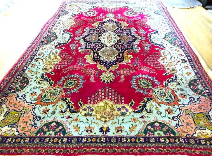Antiek handgeknoopt tapijt uit IRAN (Tabriz) 315 x 200 cm, Huis en Inrichting, Stoffering | Tapijten en Kleden, Gebruikt, 200 cm of meer