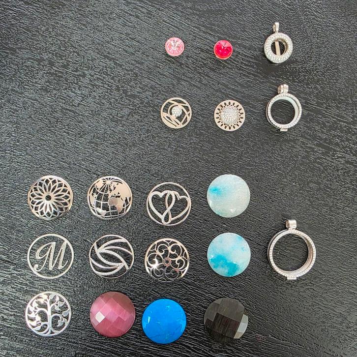 Grote set My iMenso sieraden 19- delig 3x medaillon r, Sieraden, Tassen en Uiterlijk, Kettinghangers, Zo goed als nieuw, Zilver