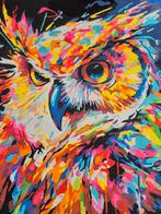 Canvas schilderij Uil vogel dier kleuren modern, Ophalen of Verzenden