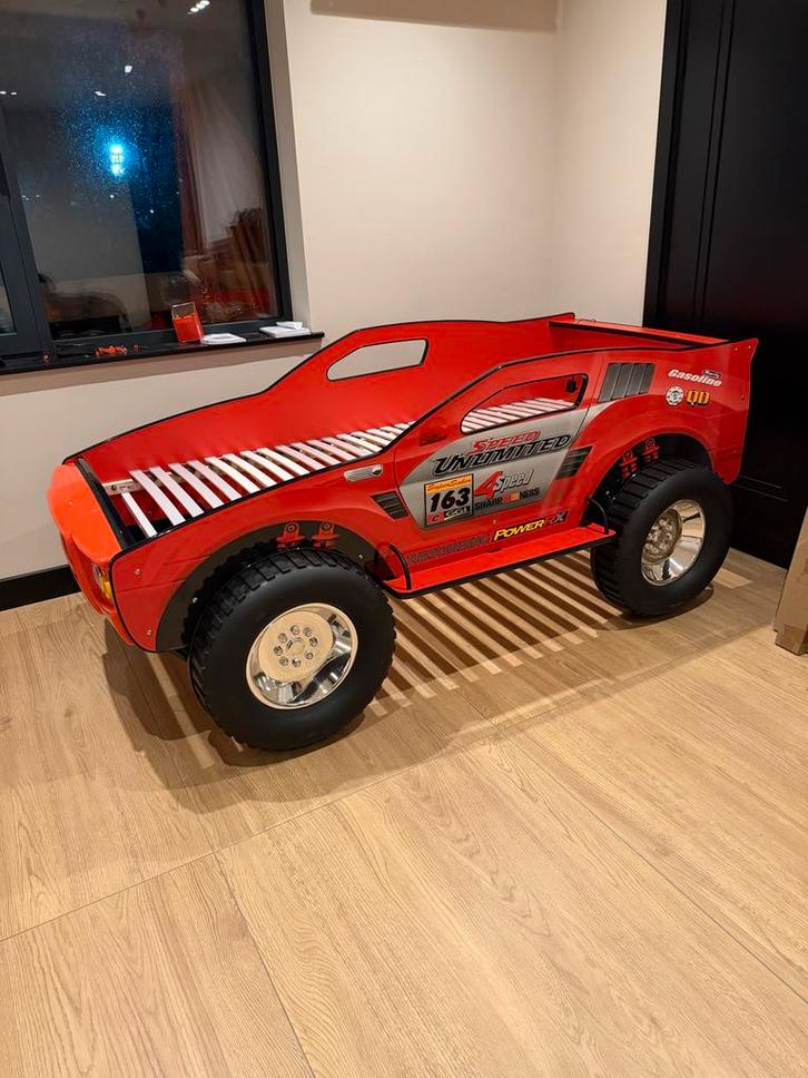 Autobed 200x90 met LED verlichting, Kinderen en Baby's, Kinderkamer | Bedden, Nieuw, 180 cm of meer, 85 tot 100 cm, Ophalen