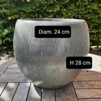 Bloempot groen/grijs binnen H 28 cm, 25 tot 40 cm, Rond, Binnen, Ophalen of Verzenden