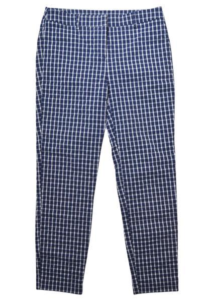 Cynthia Rowley pantalon, stretch, geruit, Mt. S, Kleding | Dames, Broeken en Pantalons, Zo goed als nieuw, Maat 36 (S), Blauw