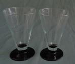 LUMINARC DOMINO ZWART 2x cocktail glas H13,8xO8,8cm 25cl set, Glas, Overige stijlen, Gebruikt, Ophalen of Verzenden