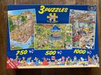 Jan van Haasteren - 3 in 1 puzzel doos (00368), Gebruikt, Ophalen of Verzenden, 500 t/m 1500 stukjes, Legpuzzel