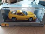 1/43 die-cast Ferrari 550 Maranello, Maisto, geel, Ophalen of Verzenden, Zo goed als nieuw, Auto, Overige merken