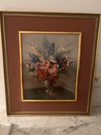 VINTAGE RETRO LIJST KADER GOUDKLEUR BLOEMEN PRENT, Antiek en Kunst, Ophalen of Verzenden