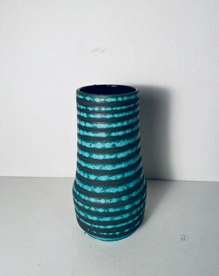 Scheurich keramiek vaas in groen , West Germany, Huis en Inrichting, Woonaccessoires | Vazen, Gebruikt, Groen, Minder dan 50 cm