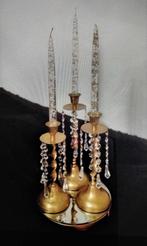 3 prachtige kristal kandelaars oplopende maten, Antiek en Kunst, Ophalen of Verzenden, Kristal