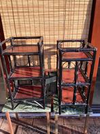 2 leuke vintage faux bamboe kastjes bijzettafeltjes, Huis en Inrichting, Tafels | Bijzettafels, Ophalen, Minder dan 55 cm, Gebruikt