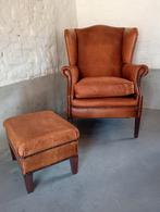 Schapenleren fauteuil met hocker !!!, Ophalen, Zo goed als nieuw, 75 tot 100 cm
